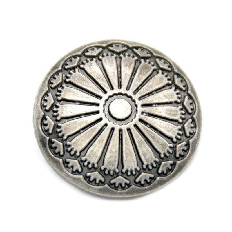 Wixine 10Pcs 23mm Flower Metal Silver Shank Sewing Buttons DIY Sewing Jacket Coat - Image 3